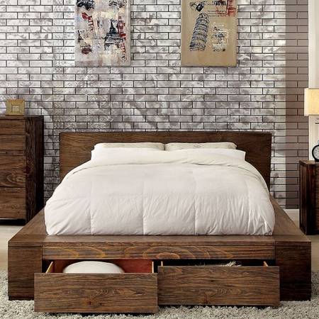 JANEIRO Queen Bed - Rustic Natural Tone